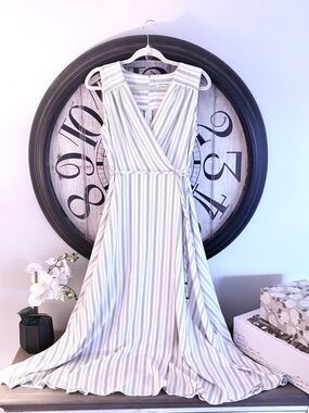 Calvin Klein Striped Maxi Dress